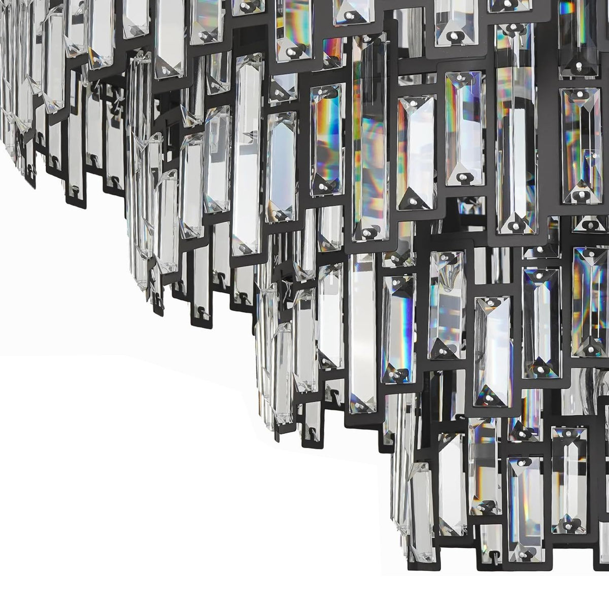 Vera Crystal Prism Tiered Chandelier material and construction detail