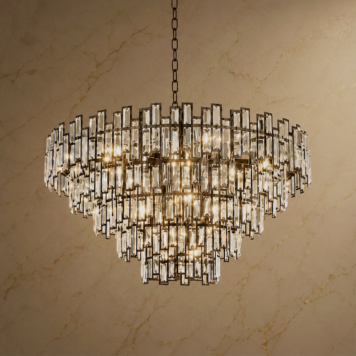 Vera Crystal Prism Tiered Chandelier