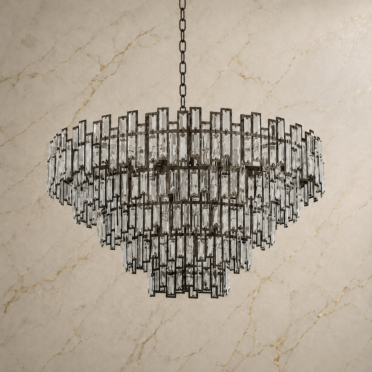 Vera Crystal Prism Tiered Chandelier