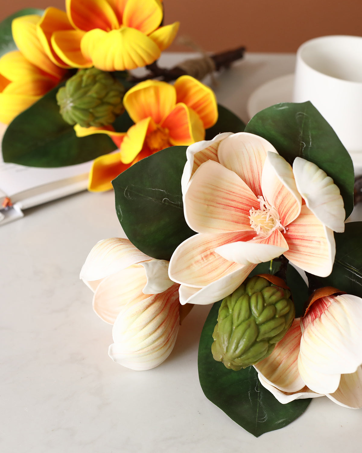 Vintage Artificial Magnolia Flowers