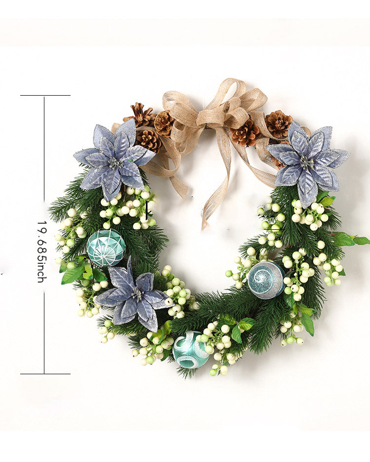 Christmas Pine Cone Snowberry Burlap Wreath