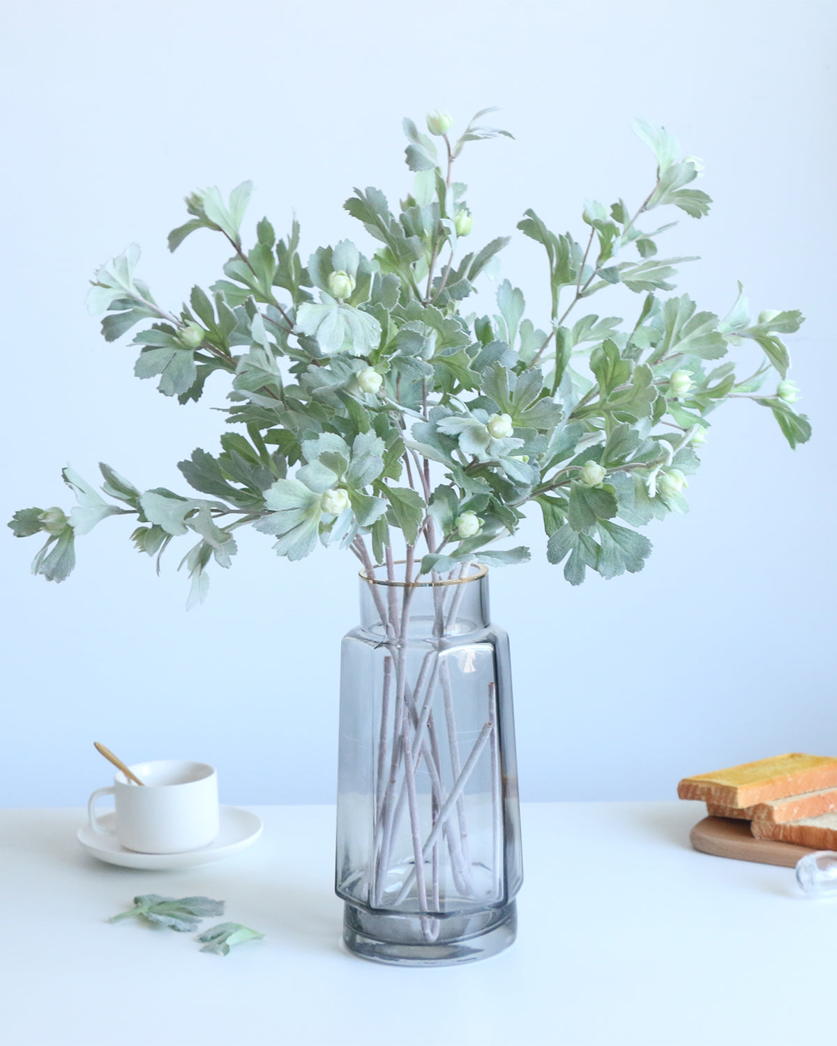 Artificial Real Touch Dusty Miller Leaves