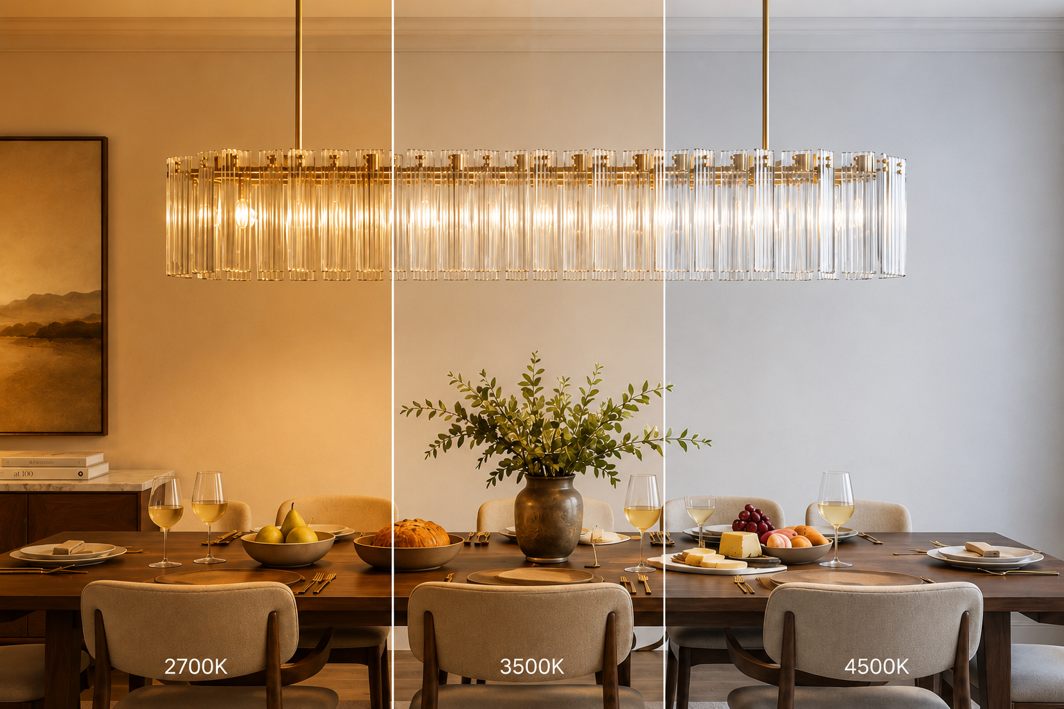 Choosing the right color temperature for dining room lighting
