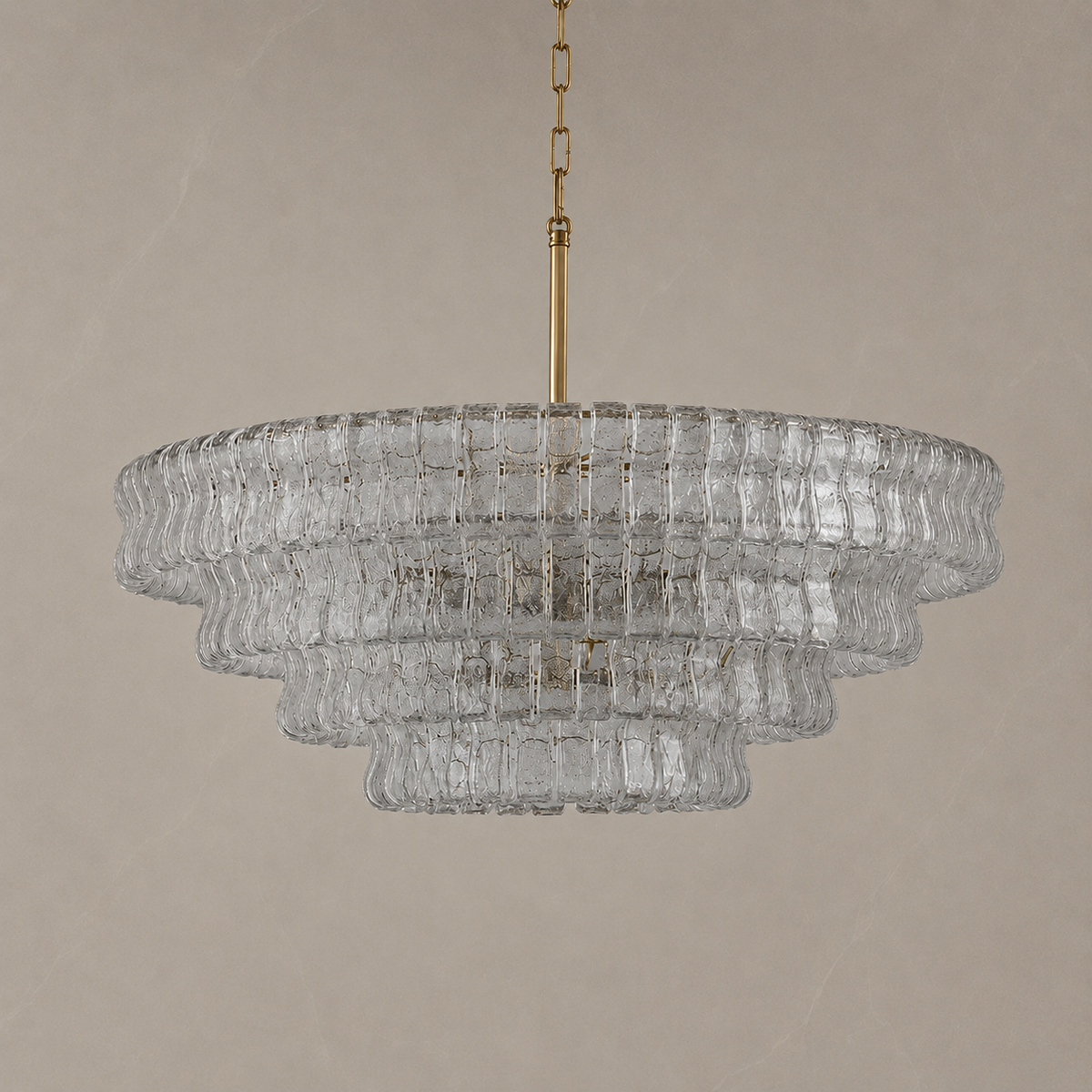 ghiaccio round chandelier 90cm clear light off