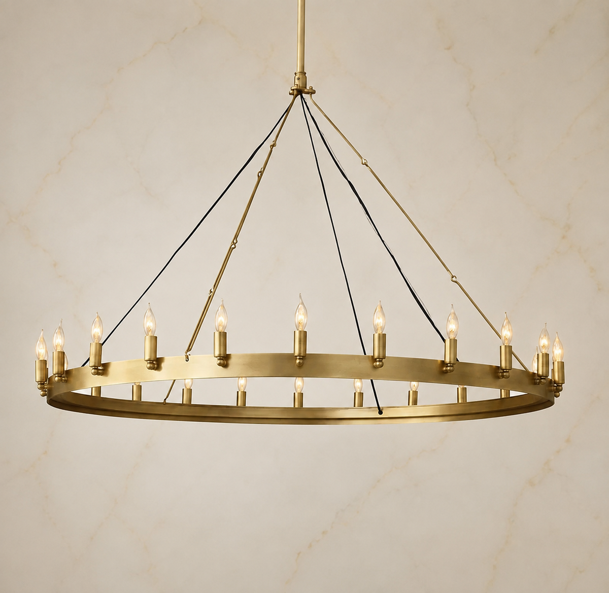 cominv vintage candelabra round chandelier 97cm gold light on