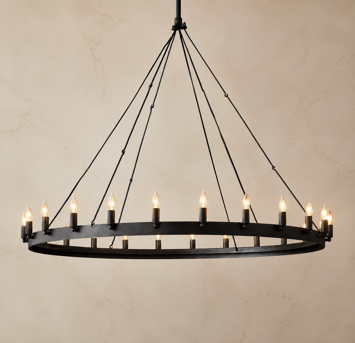 cominv vintage candelabra round chandelier 127cm black light on