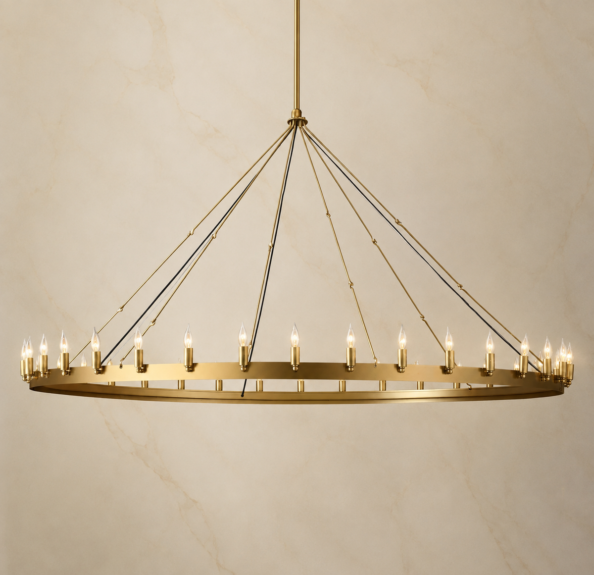 cominv vintage candelabra round chandelier 160cm gold light on