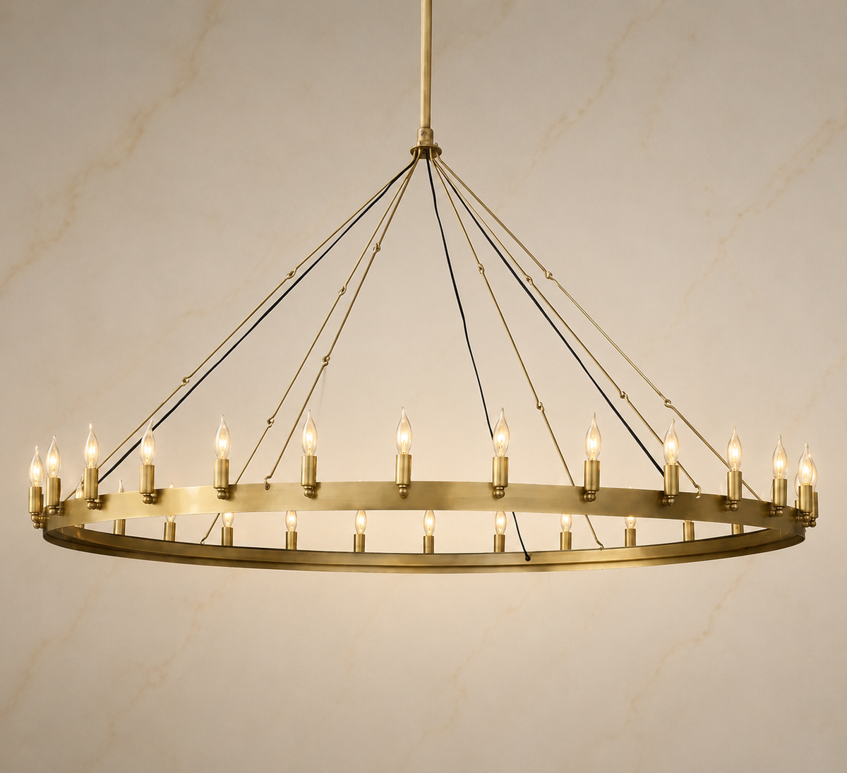 cominv vintage candelabra round chandelier 185cm gold light on