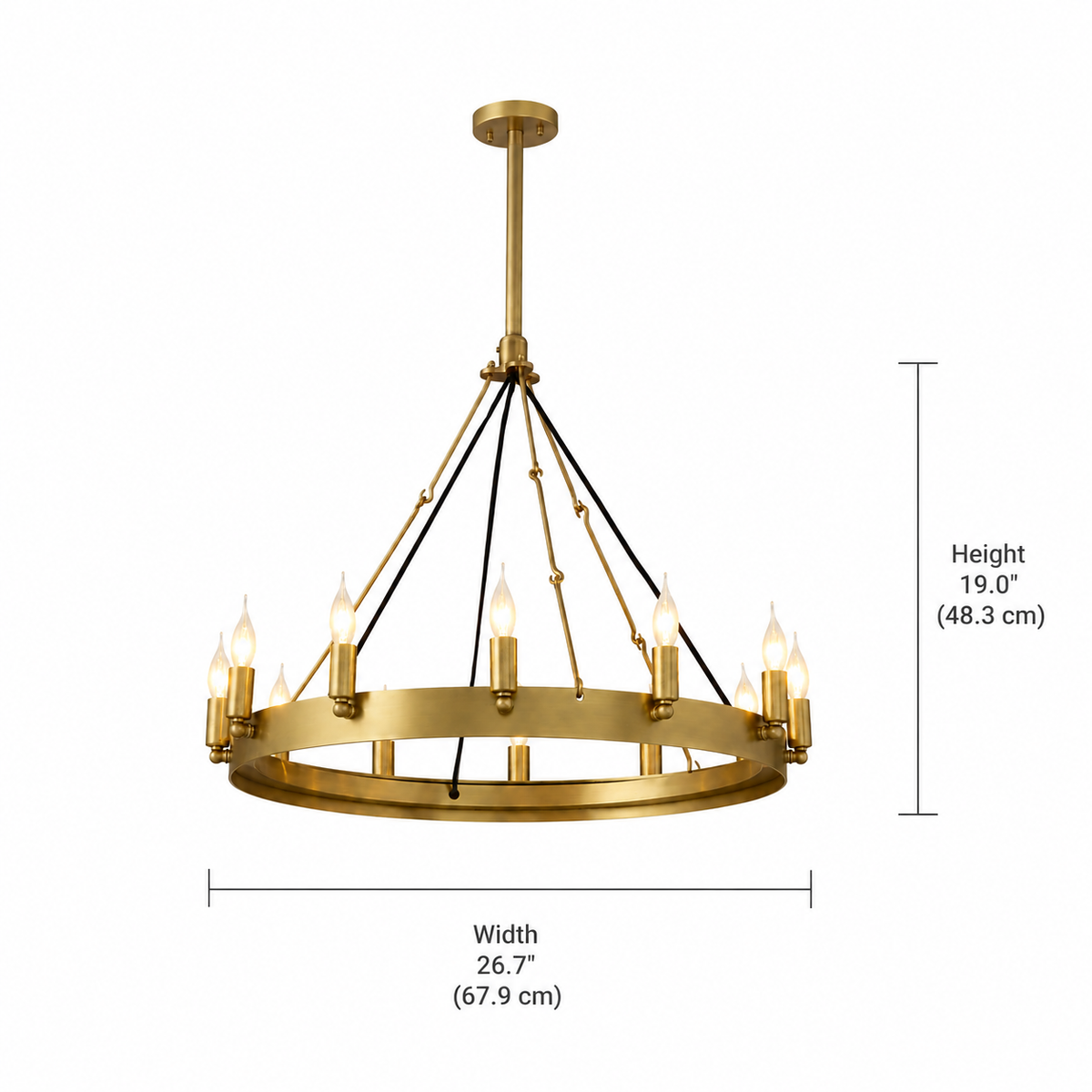 size cominv vintage candelabra round chandelier 66cm