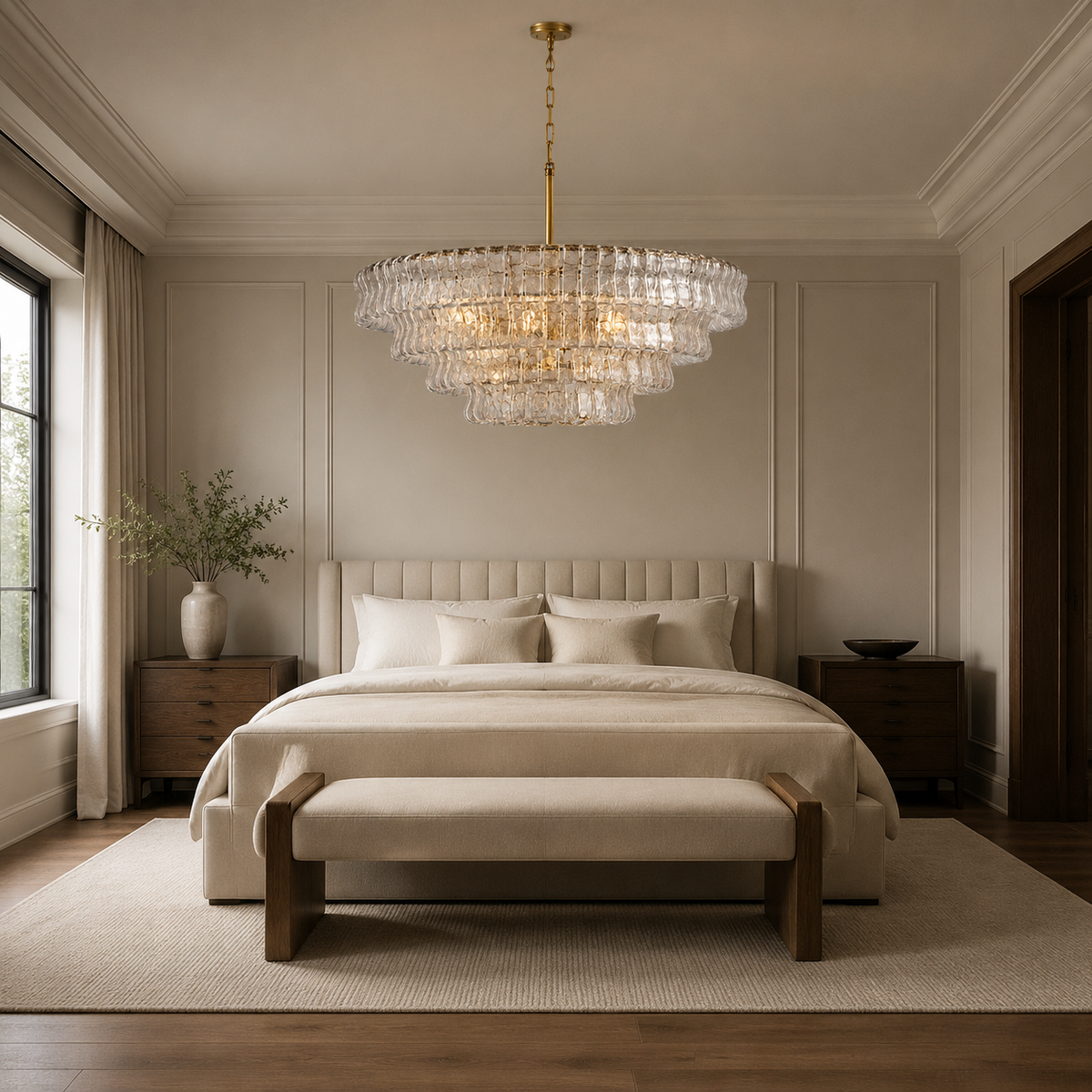ghiaccio round chandelier bedroom