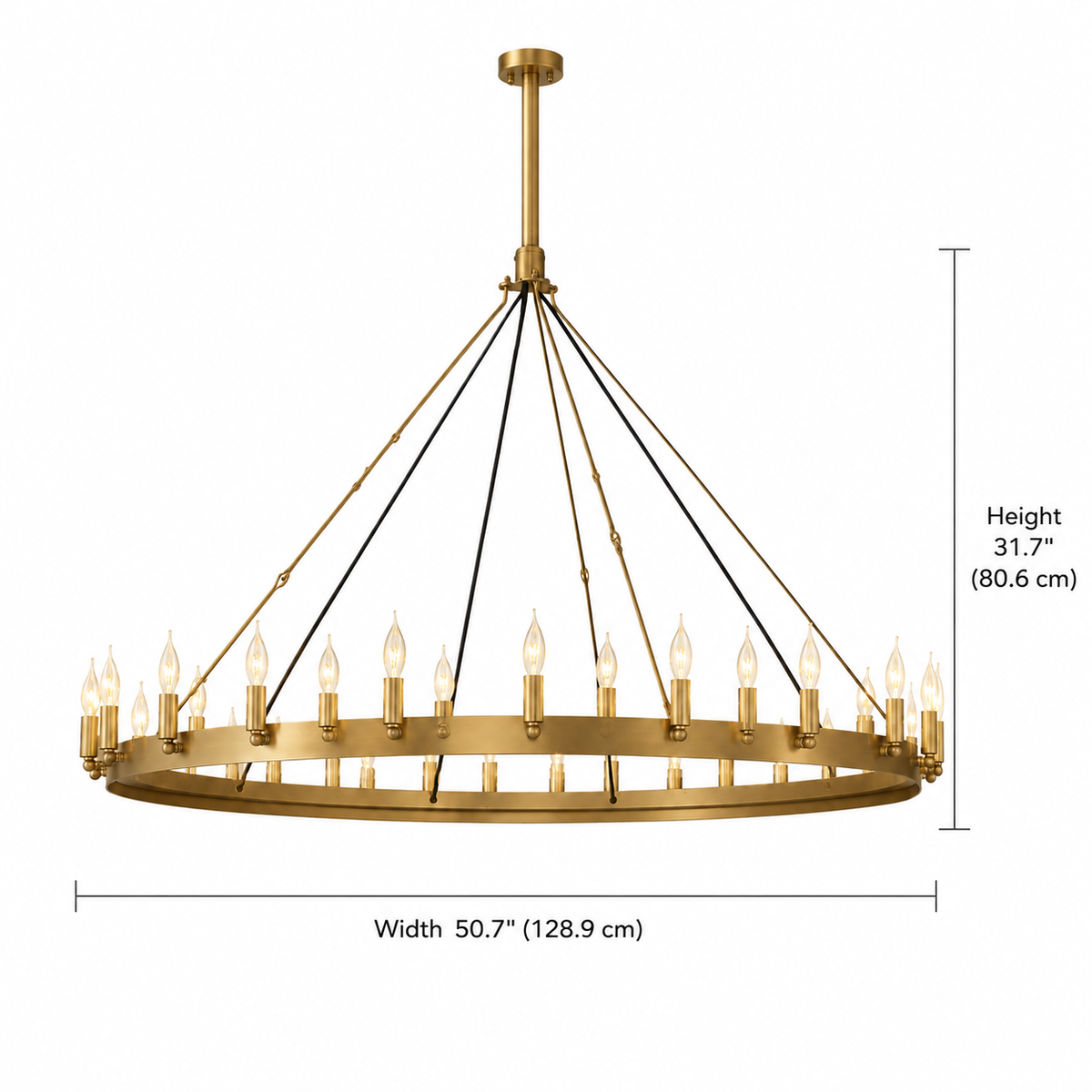 size cominv vintage candelabra round chandelier 127cm