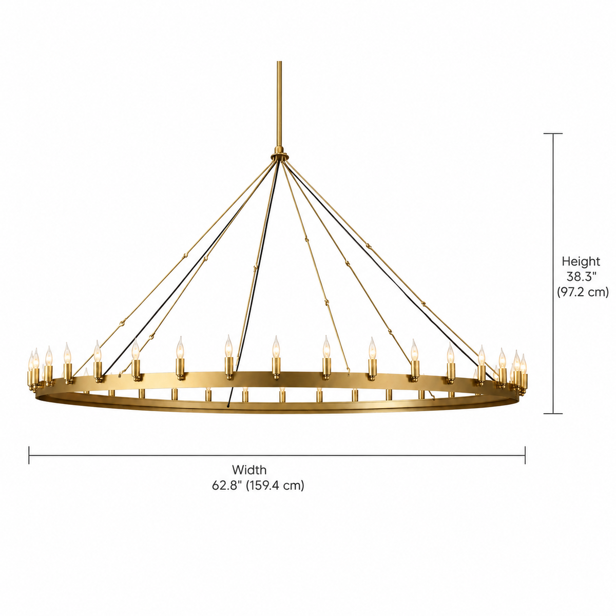 size cominv vintage candelabra round chandelier 160cm