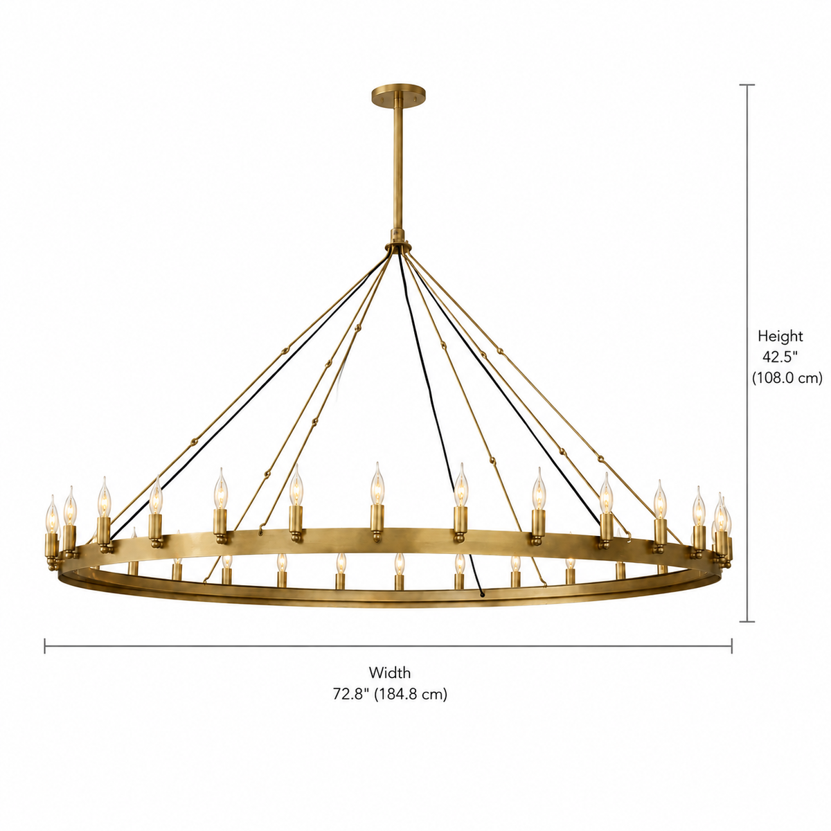 size cominv vintage candelabra round chandelier 185cm
