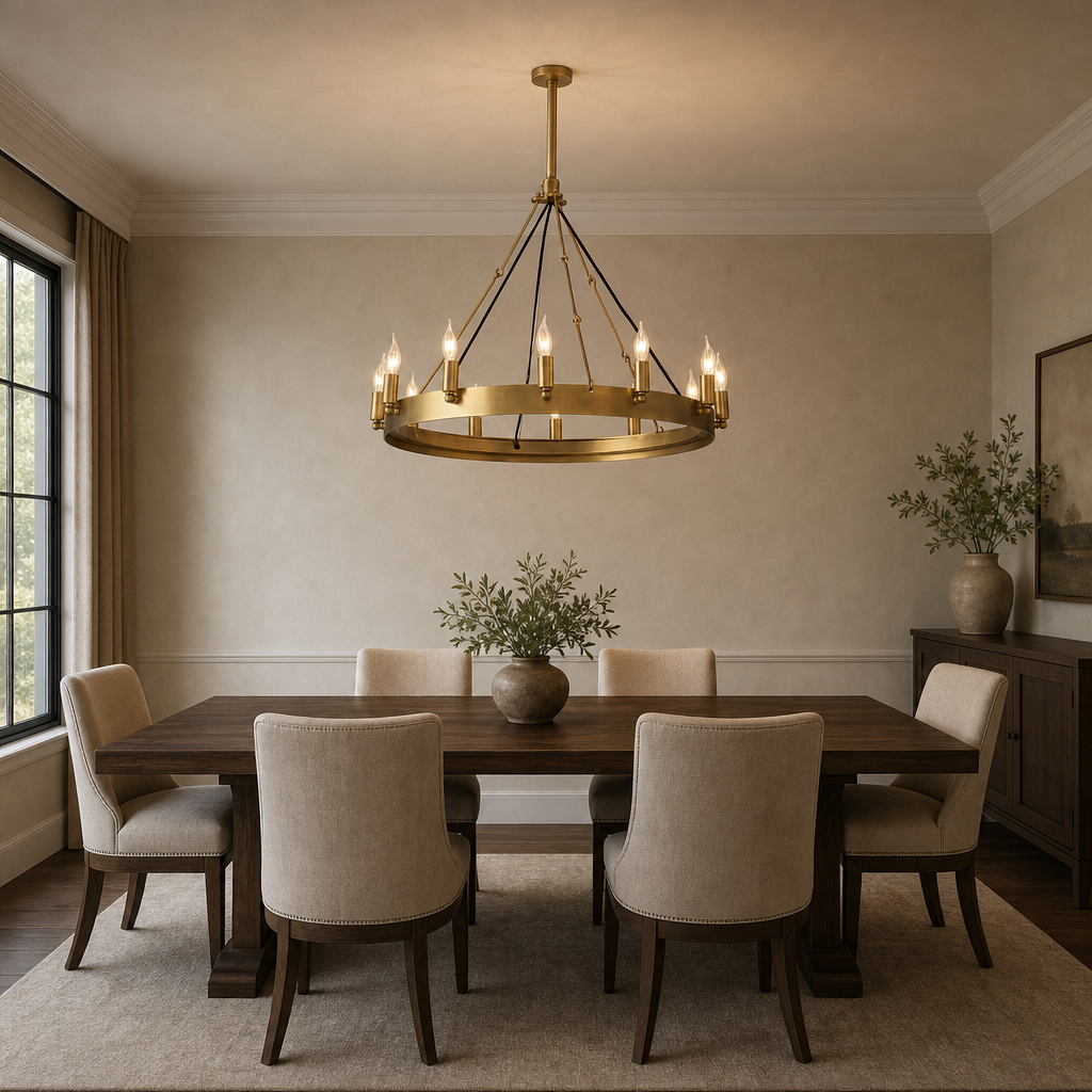 cominv vintage candelabra round chandelier dining room