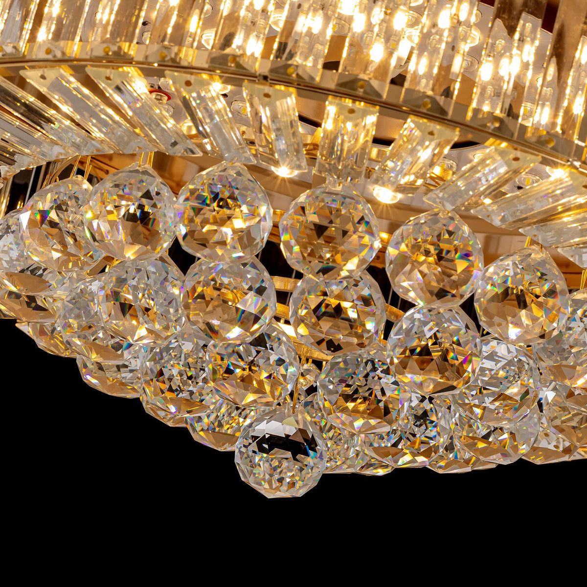 Luxury Crystal Ceiling Fan with Lights DC Motor & Dimmable LED Fandelier