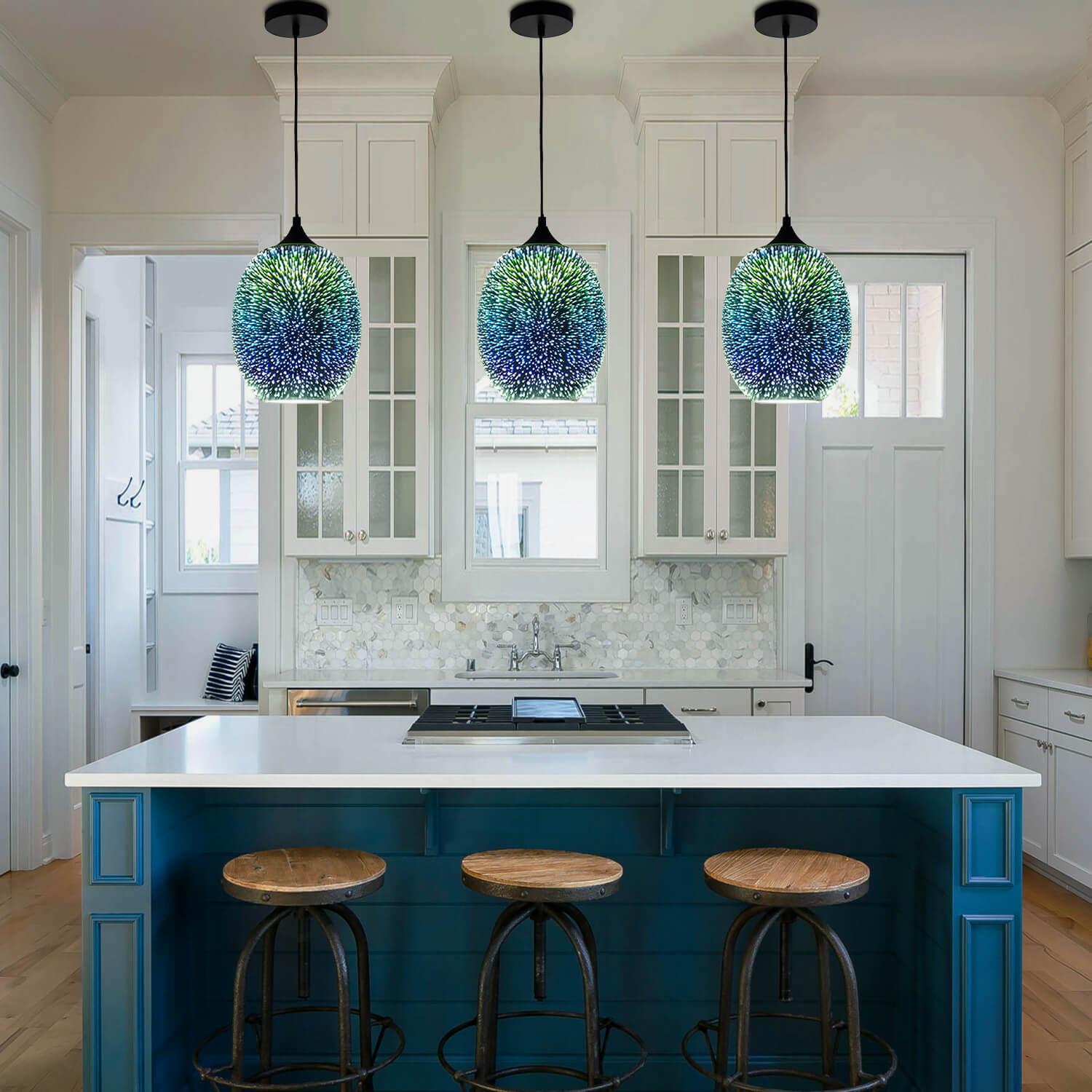 3D Colorful Glass Fireworks ART Pendant Light