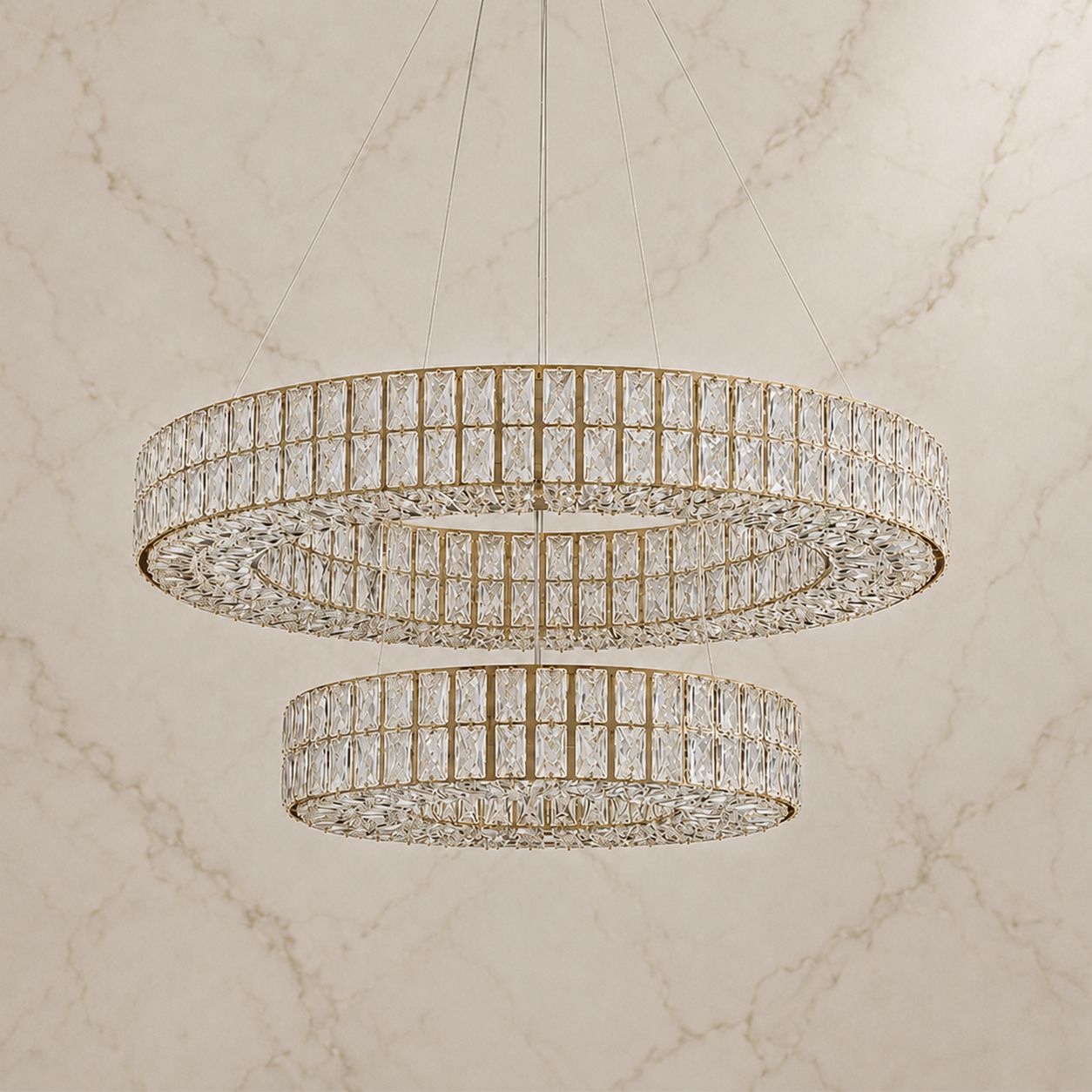Selene Crystal Double-Ring Chandelier