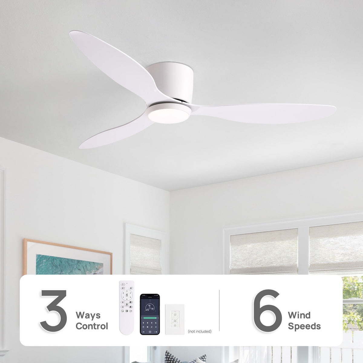 Aeroform 3-way control (remote/wall/app) + 6 wind speeds (low/medium/high/natural), customizable airflow for any room size and season | CARRA HOME