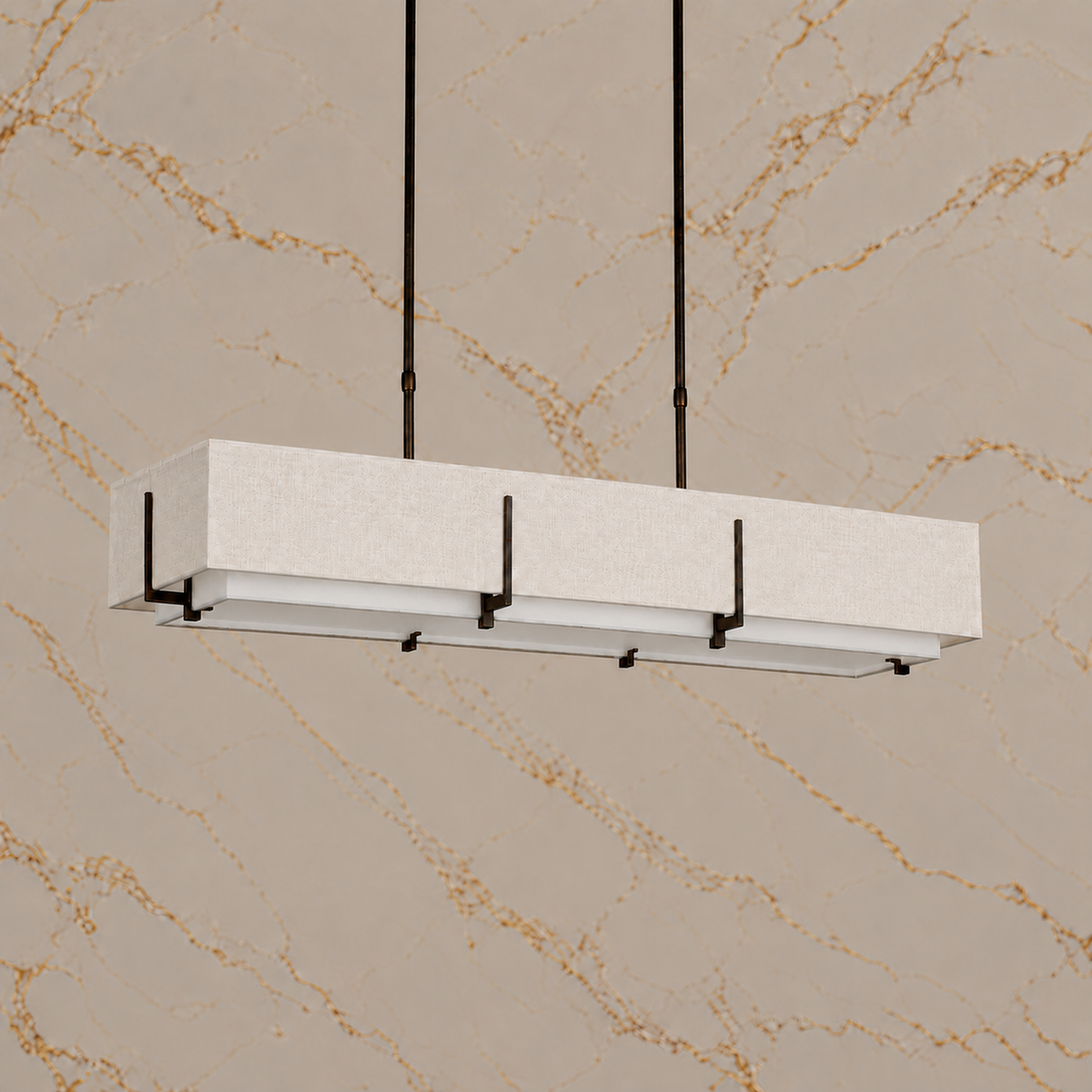 Arden White shade chandelier with Black hardware, light off | CARRA HOME