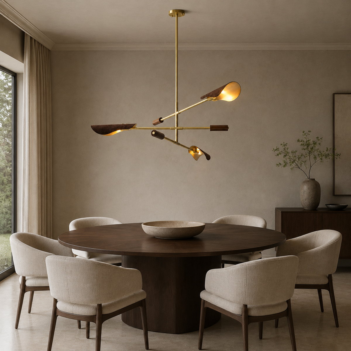 Astrid chandelier in a modern dining room