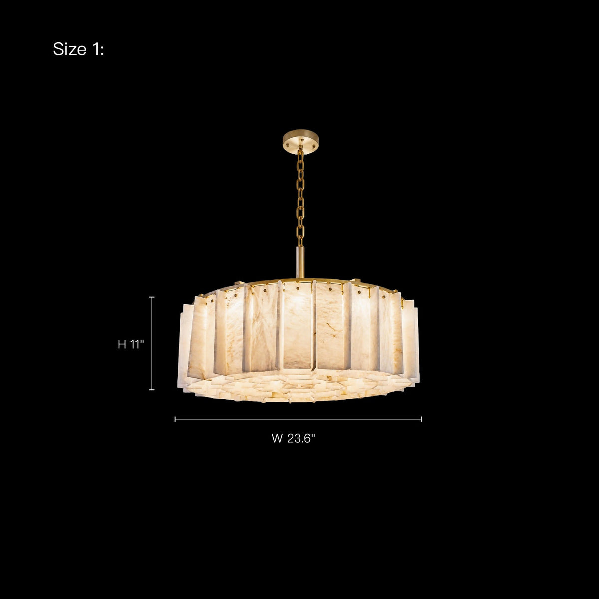 Aurem Alabaster Round Chandelier dimension diagram (Size 1)
