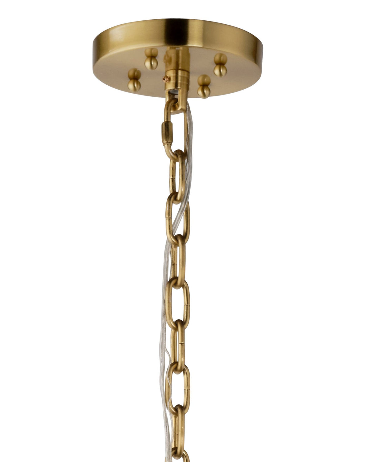 Aurora antique brass ceiling canopy and chain detail | CARRA HOME