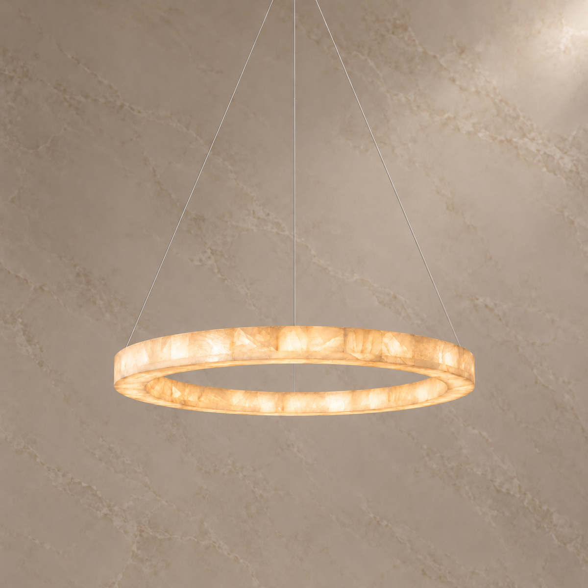 aveline alabaster ring chandelier gold 150cm light on