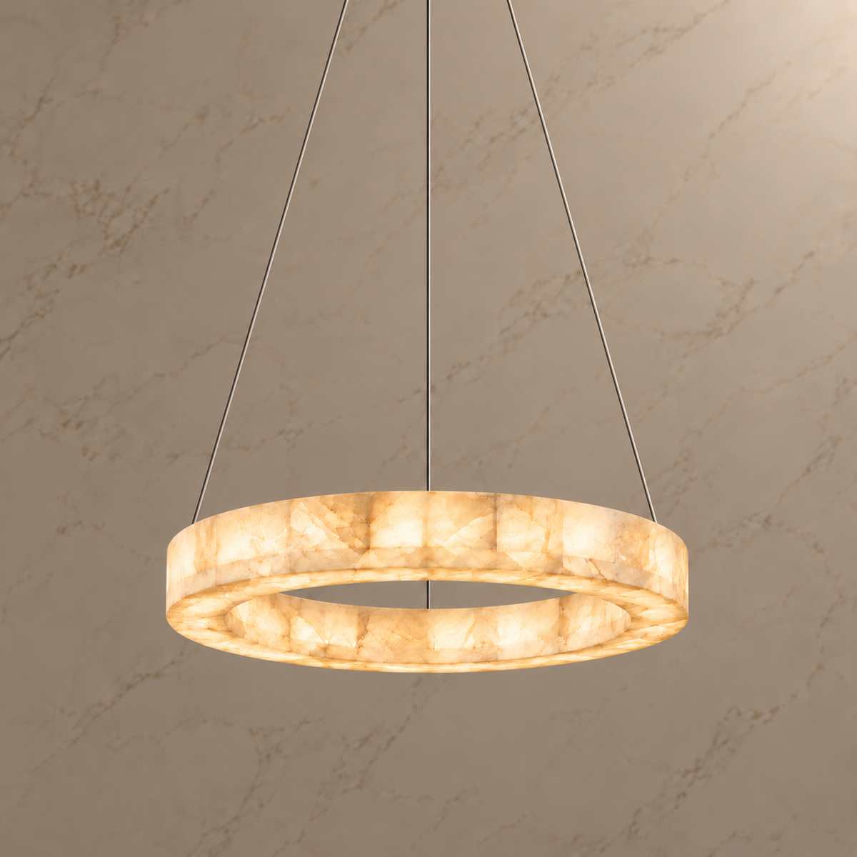 aveline alabaster ring chandelier gold 60cm light on