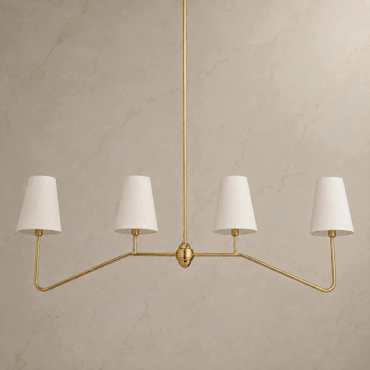 Berkshire Metal Linear Pendant in gold, light off