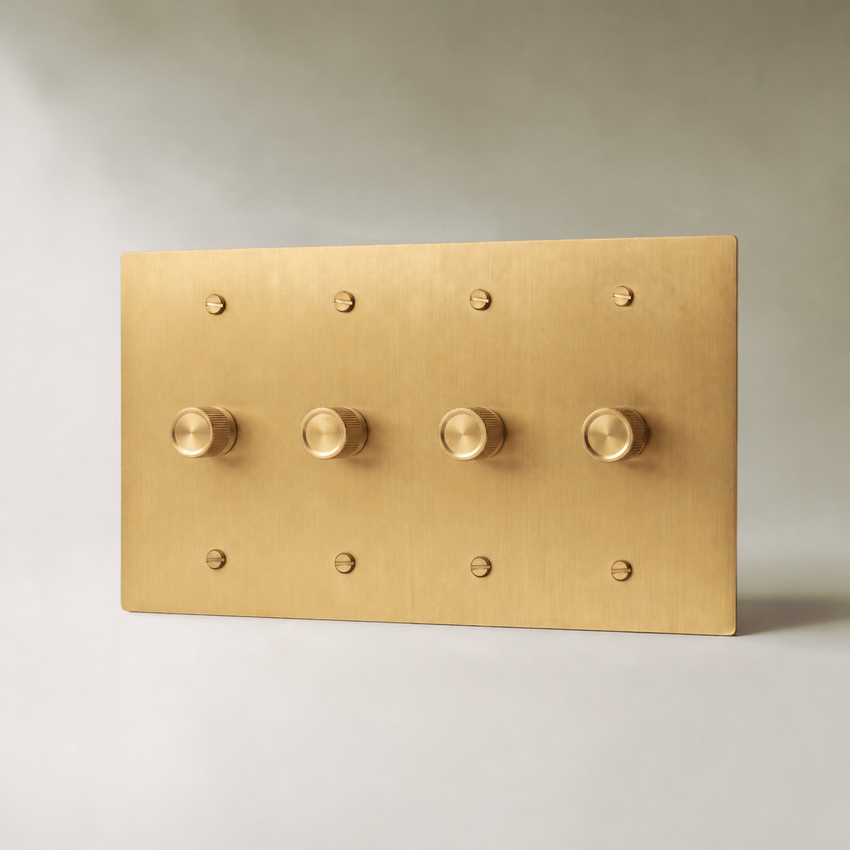 Brass Rotary Dimmer Switch, Brass 4 Gang product view — seamless faceplate | CARRA HOME