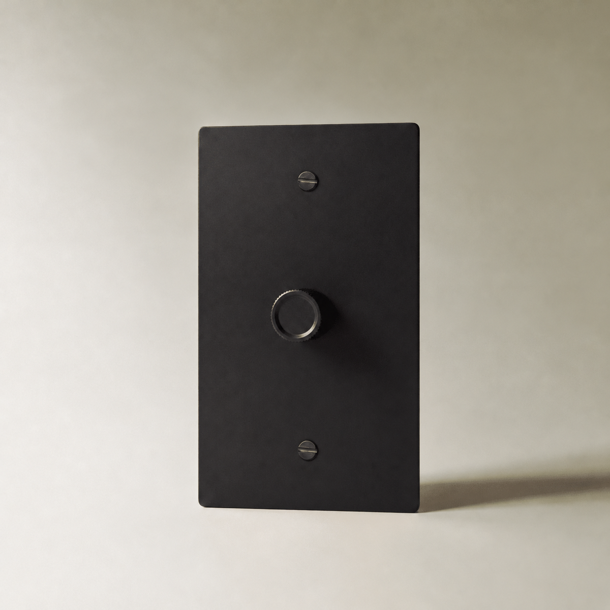 Brass Rotary Dimmer Switch, Night Black 1 Gang product view — seamless faceplate | CARRA HOME