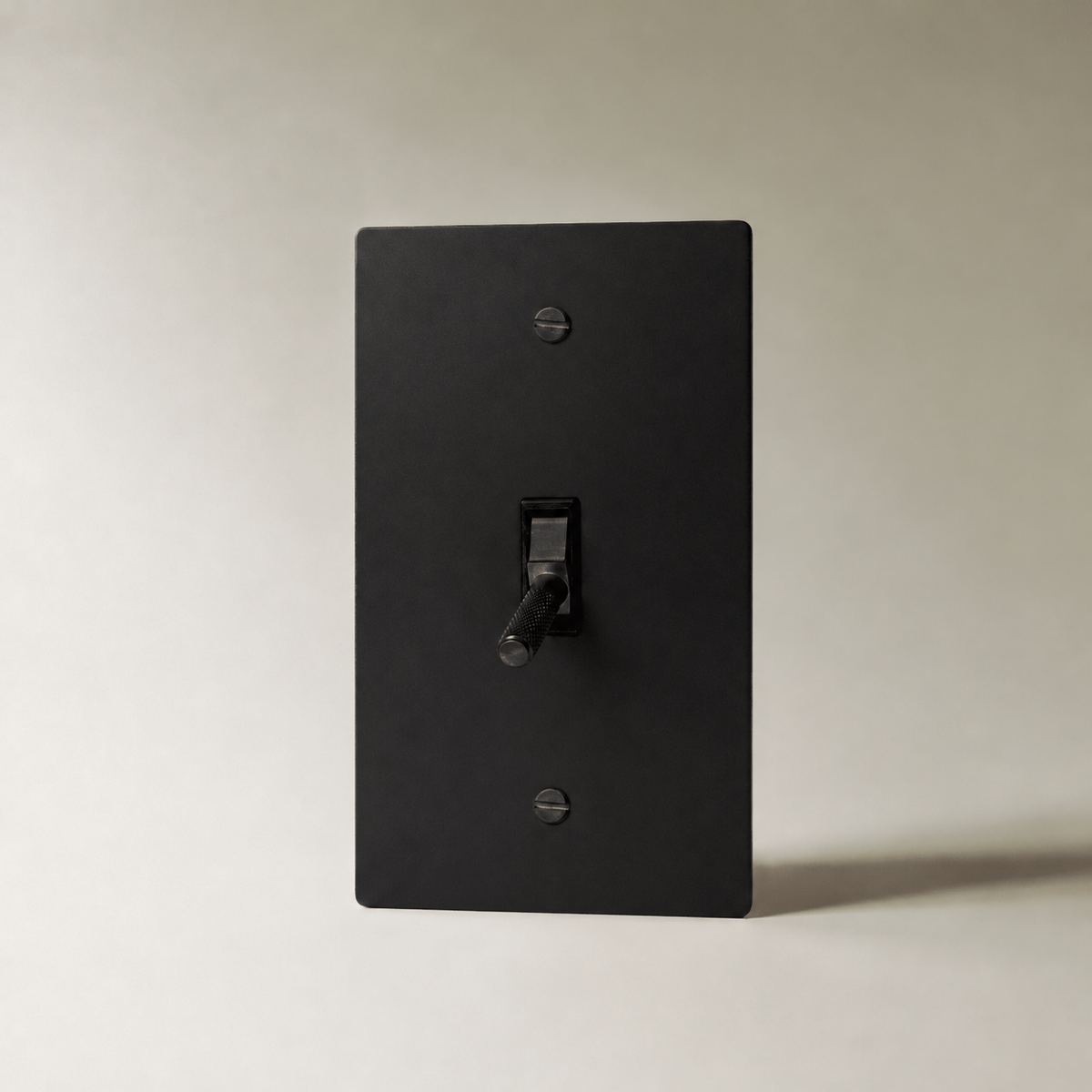 Brass Toggle Switch, Night Black 1 Gang product view — seamless faceplate | CARRA HOME