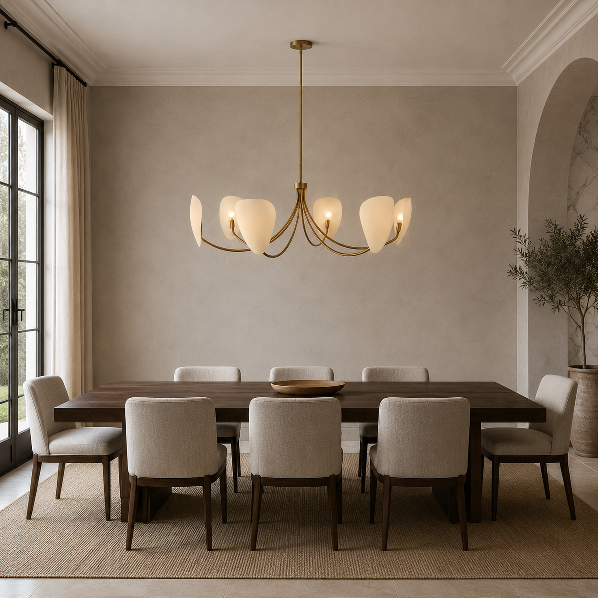 Brevin chandelier in an elegant dining room
