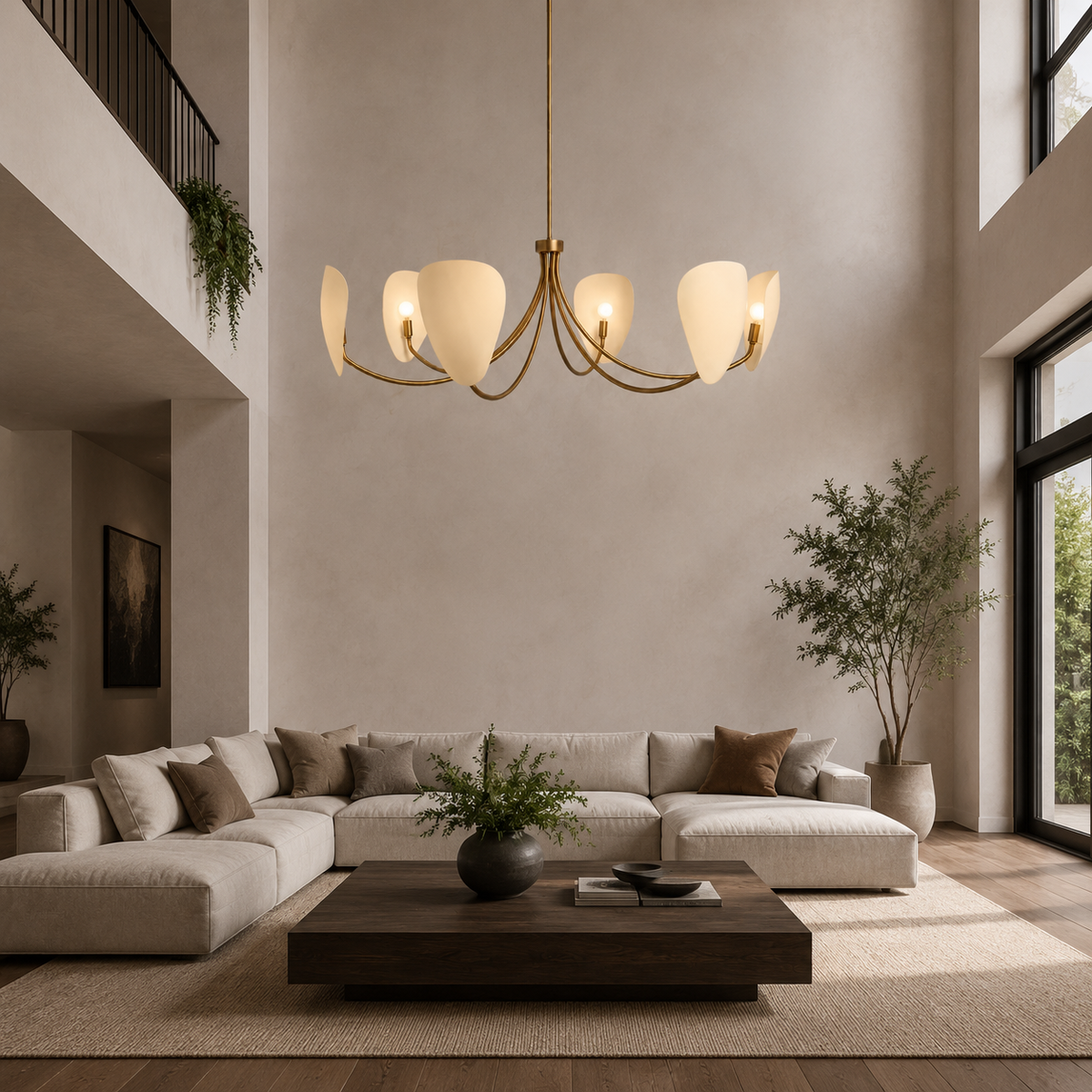 Brevin chandelier in a modern living room