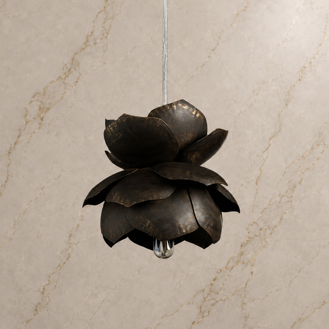Camellia Metal Flower Pendant