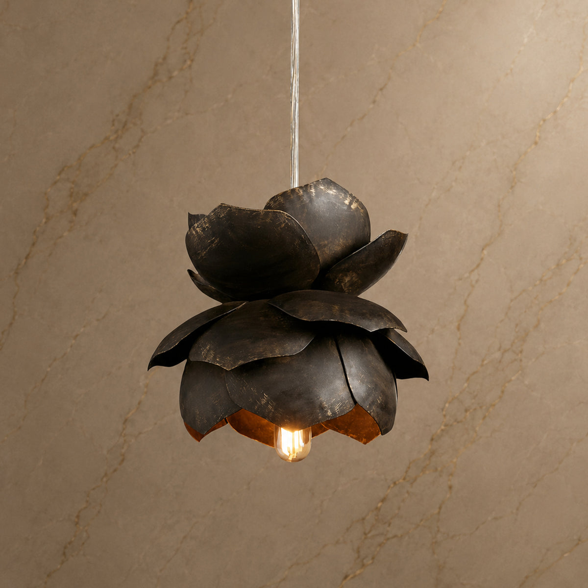 Camellia Metal Flower Pendant Light product view 01