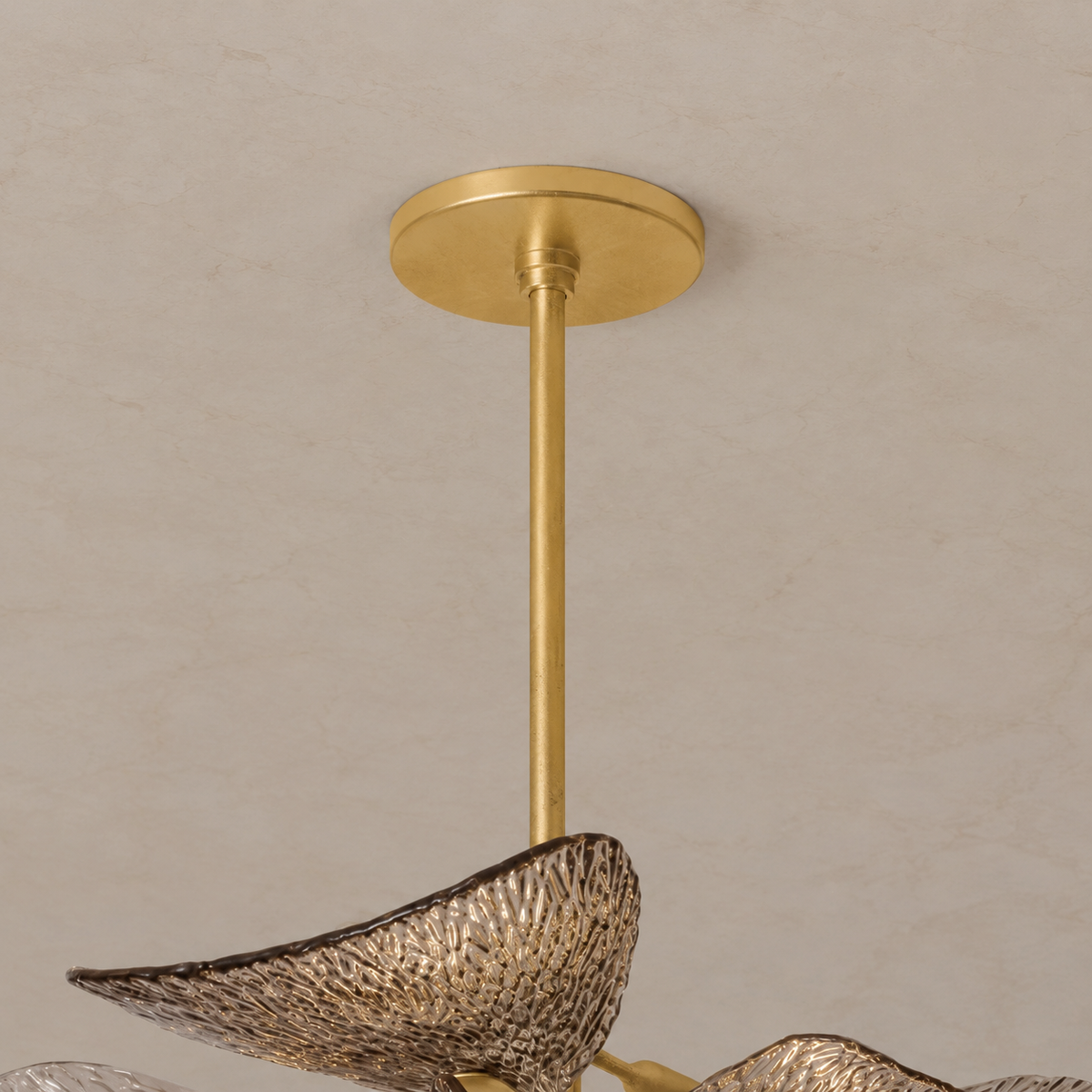 Cardiff vintage gold circular canopy and rod detail