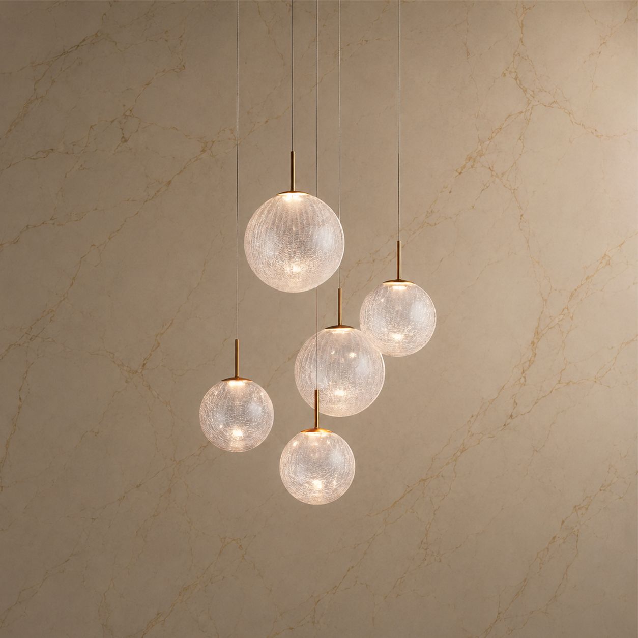 Casen 5-Light Sculptural Chandelier — compact five-globe design, perfect for small foyers, powder rooms, or intimate dining nooks with modern elegance | Carra Home