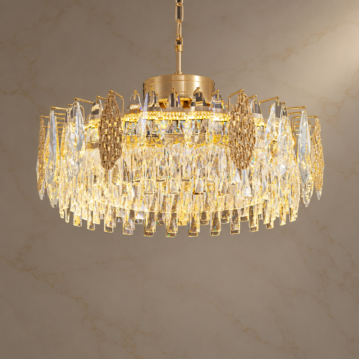 Celeste Crystal Remote-Control Round Chandelier remote control