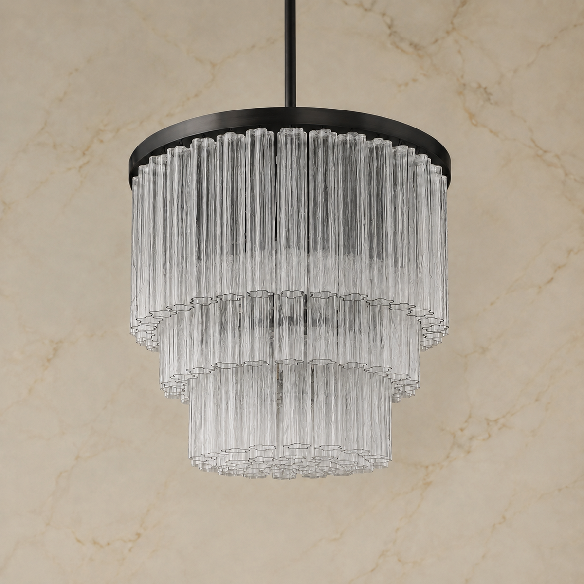 Ciello Crystal Three-Tier Round Chandelier 6