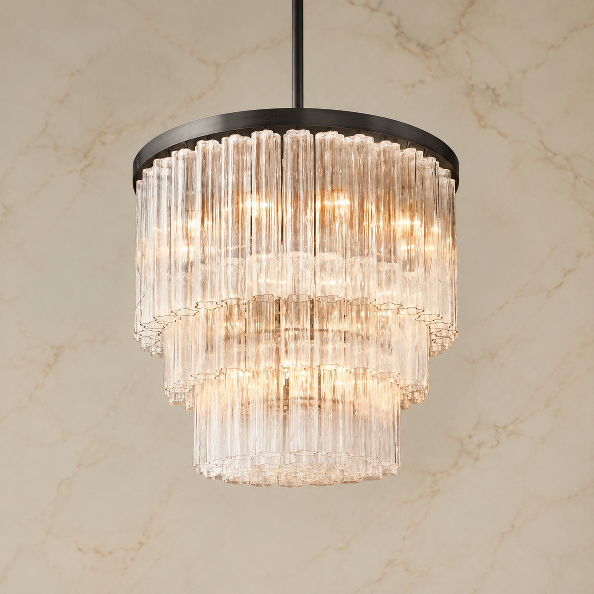 Ciello Crystal Three-Tier Round Chandelier 5