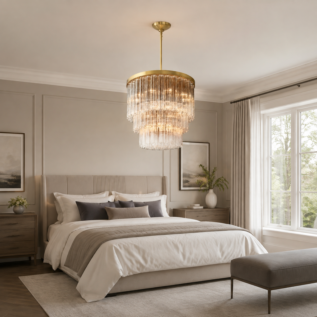 Ciello Crystal Three-Tier Round Chandelier 13