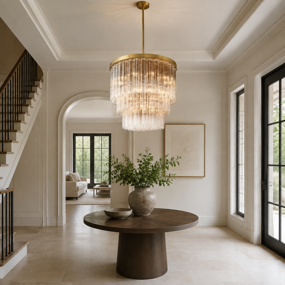 Ciello Crystal Three-Tier Round Chandelier 14