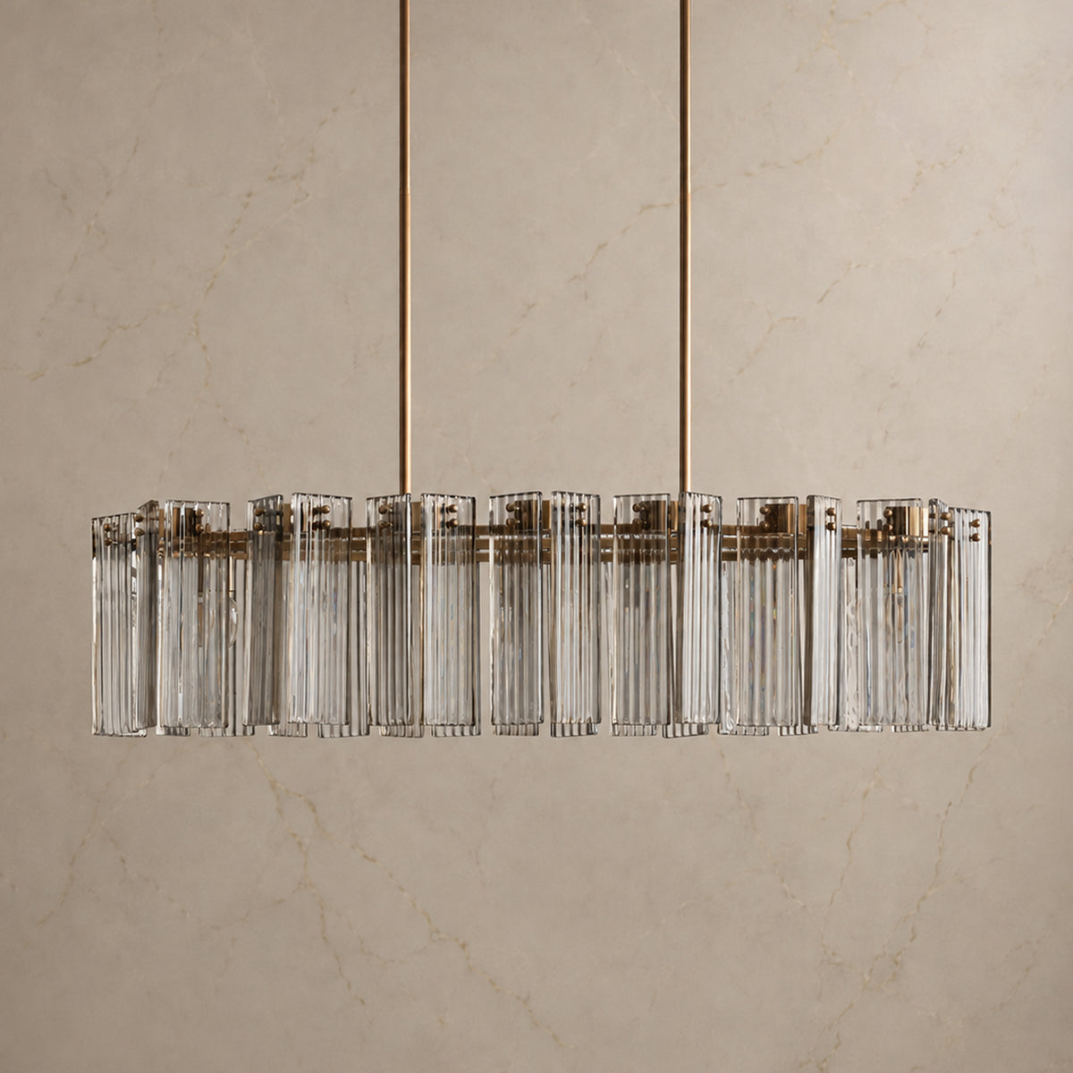 Delsie Clear Glass Oval Chandelier product view 02