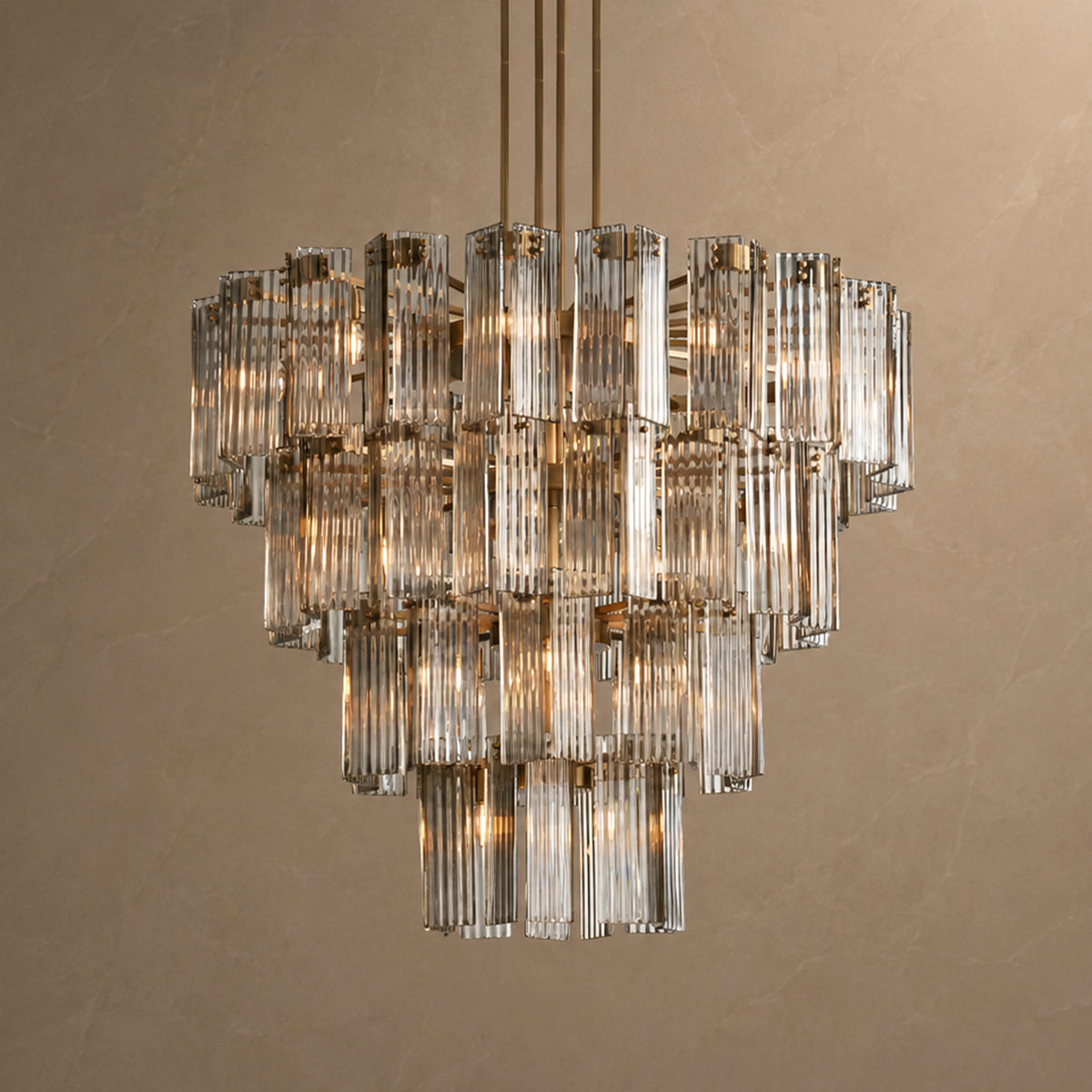 Delsie Glass Round Chandelier material and construction detail