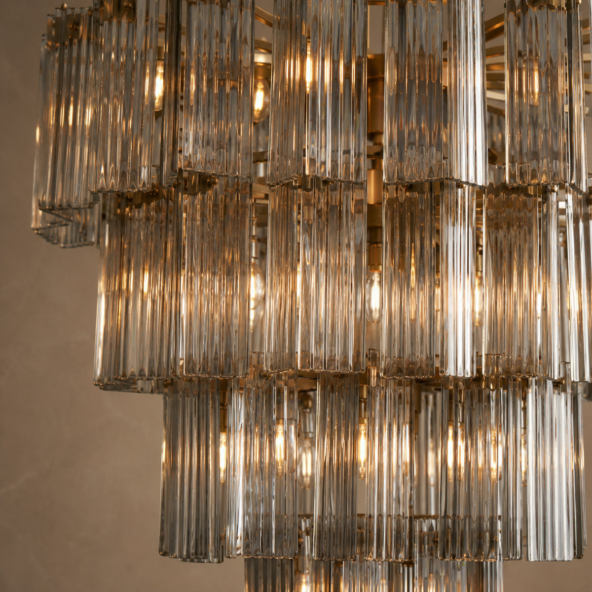 Delsie Glass Round Chandelier material and construction detail