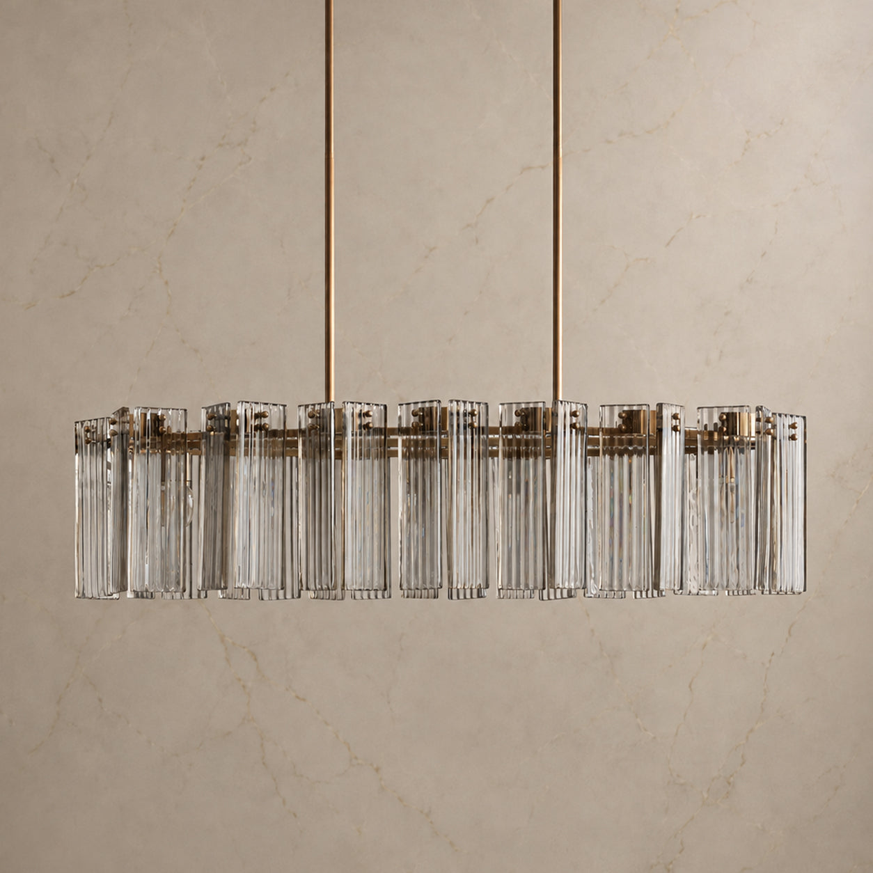 Delsie Glass Oval Chandelier