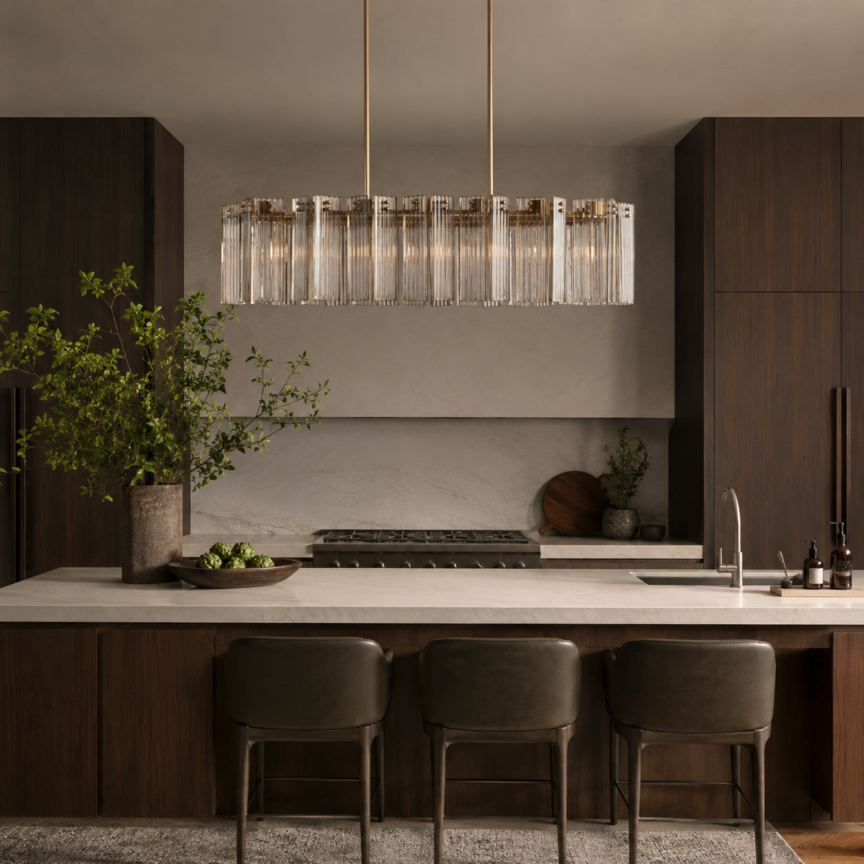 Delsie Glass Oval Chandelier