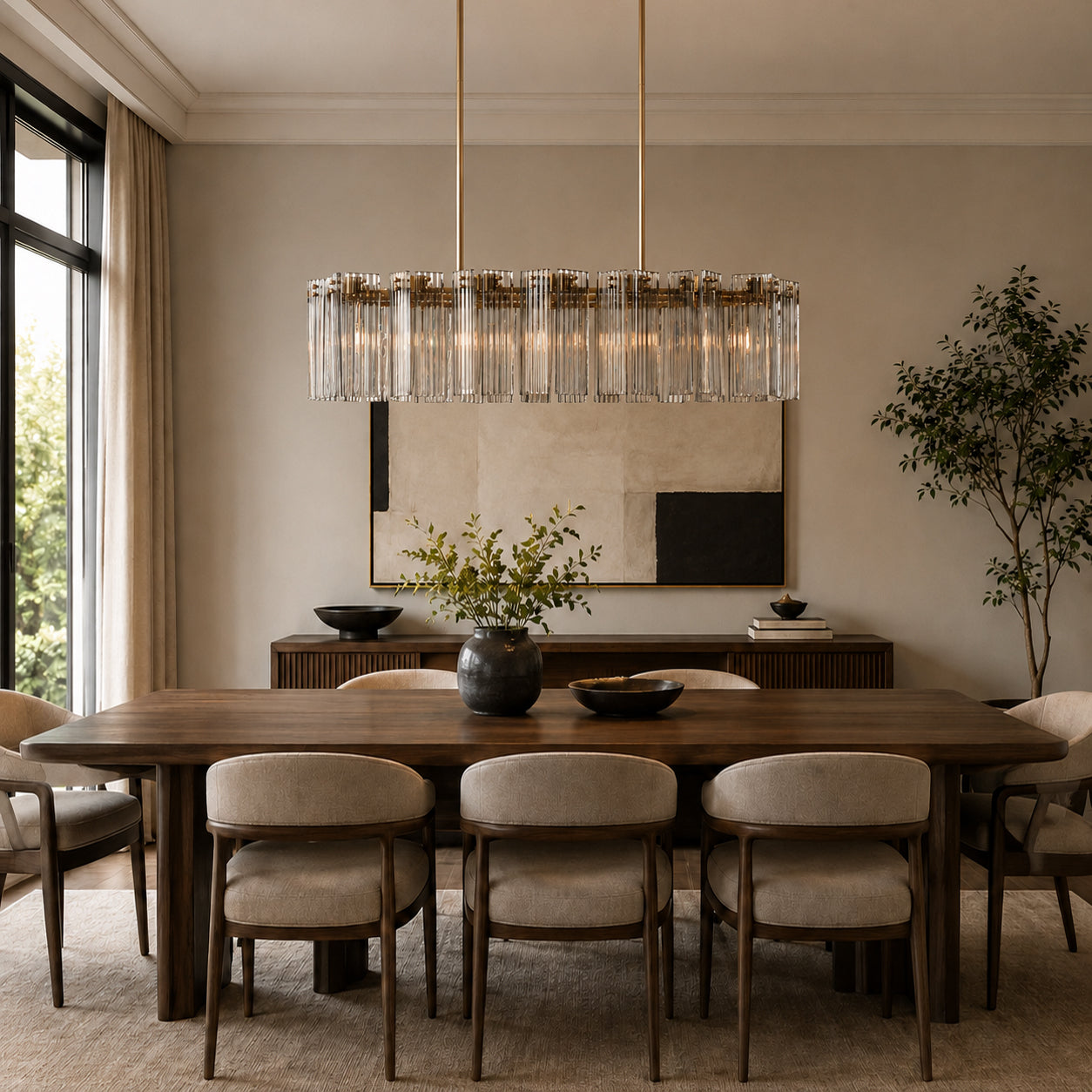 Delsie Glass Oval Chandelier