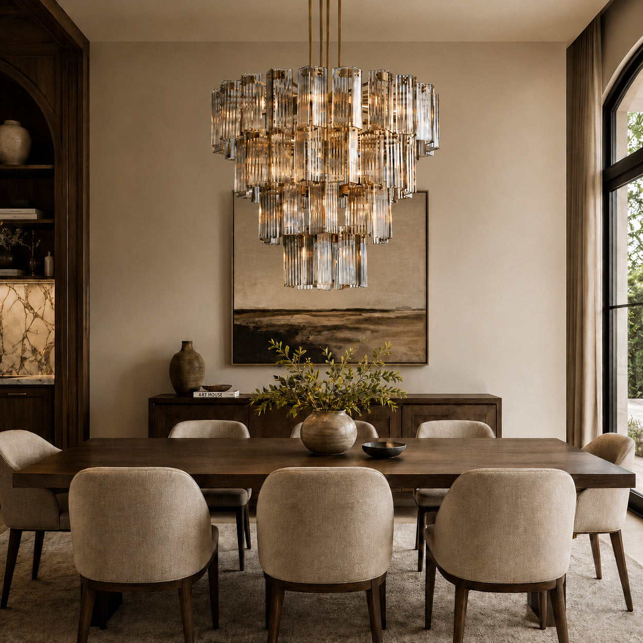 delsie-glass-round-chandelier-over-dining-table-carra-home